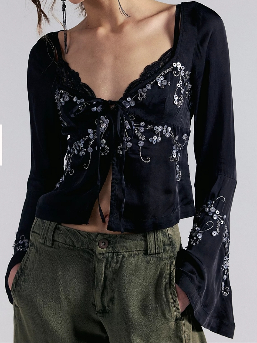 NWT Free People Valerie Top Embellished